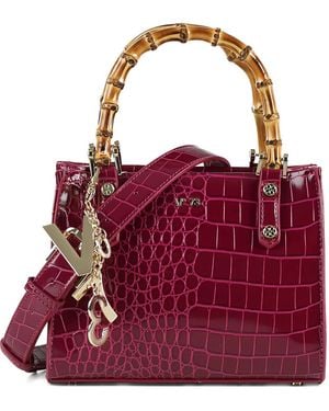 V73 Bamboo-Handle Cross Body Bag - Red