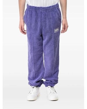 Off-White c/o Virgil Abloh Logo-Patch Terry-Cloth Track Trousers - Purple