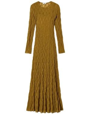 Twinset Long Stretch Lace Dress - Natural