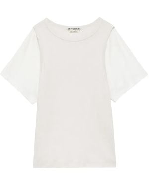 JW Anderson Camiseta De Manga Corta Con Doble Capa - Blanco