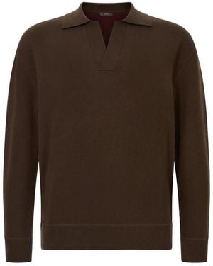BOGGI Maglione Con Colletto Polo - Marrone
