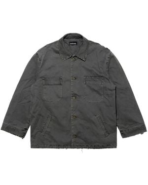 Mainless Distressed Cotton Jacket - Gray