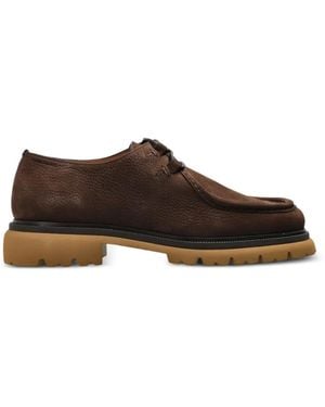 Ferragamo Stanley Leather Loafers - Brown