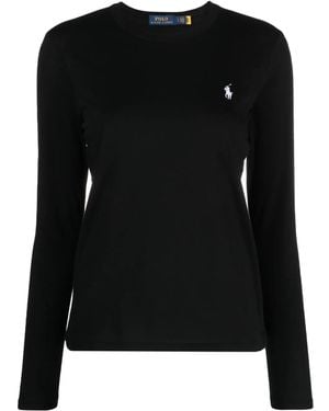 Polo Ralph Lauren Logo-Embroidered Cotton T-Shirt - Black