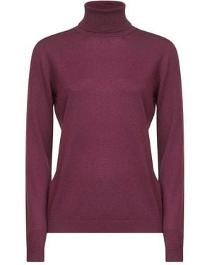 Blanca Vita Pull Nervuré À Col Roulé - Violet