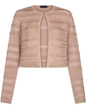 Liu Jo Openwork Button Cardigan - Natural