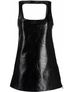 Courreges Sleeveless Vinyl Mini Dress - Black