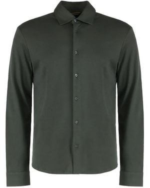 Moorer Long-Sleeve Button-Fastening Shirt - Green