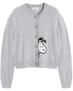 Chinti & Parker X Peanuts Snoopy Peekabow Cardigan - Grey