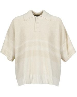 Wales Bonner Calm Knit Polo Shirt - Natural