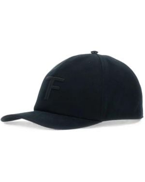 Tom Ford Tf Logo-Embroidered Cap - Blue