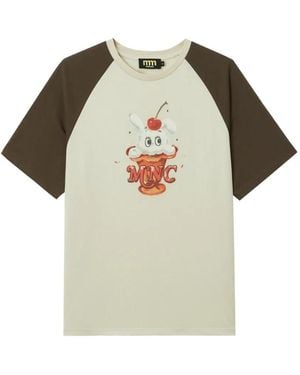 Mini Cream Camiseta Con Estampado Gráfico - Neutro