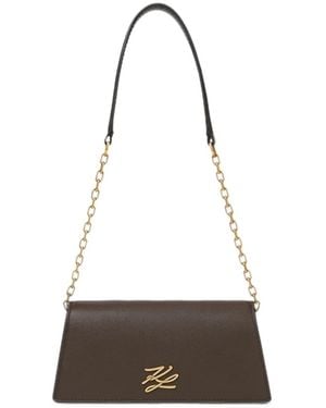 KARL LAGERFELD Mini K/Autograph Flap Shoulder Bag - White