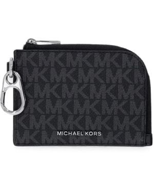 Michael Kors Monogram-Pattern Cardholder - Black