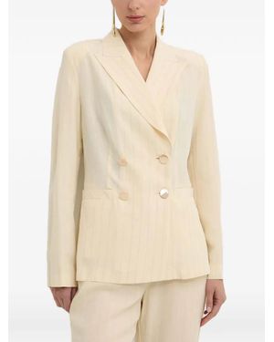 Liu Jo Pinstripe Double-Breasted Blazer - Natural