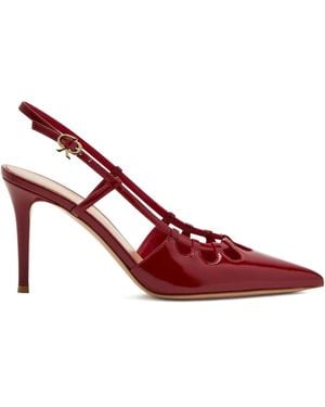 Gianvito Rossi Cut-Out Patent Slingback 85Mm - Red
