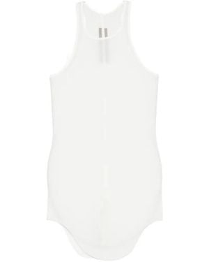 Rick Owens Ribbed Curved-Hem Top - White