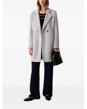 Fracomina Manteau Croisé À Revers Crantés - Grey