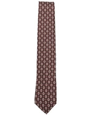 Lardini Geometric-Pattern Tie - Purple