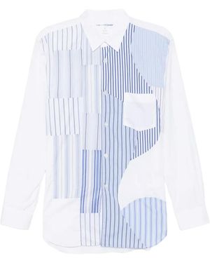 Comme des Garçons Patchwork Striped Shirt - White
