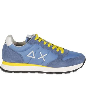 Sun 68 Tom Suede Panelled Sneakers - Blue