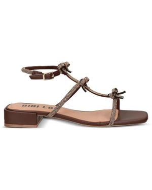 Bibi Lou Poline Crystal-Embellished Sandals - Brown