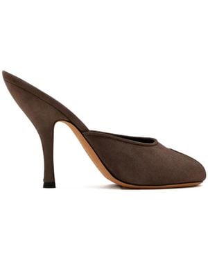 Jude Date Peep-Toe Mules - Brown