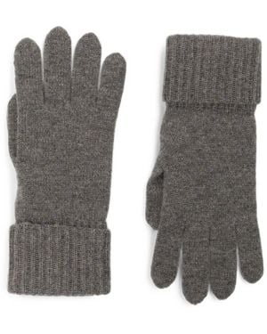 N.Peal Cashmere Ribbed-Cuff Gloves - Grey