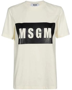MSGM T-Shirt mit Logo-Print - Weiß