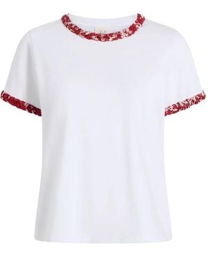 Cinq À Sept ウーブントリム Tシャツ - ホワイト