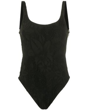 Amir Slama Jacquard One-Piece Swimsuit - Black