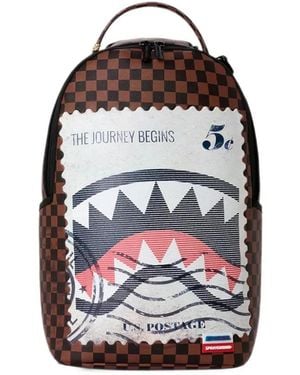 Sprayground Usps Shark Stamp Graphic-Print Backpack - Blue