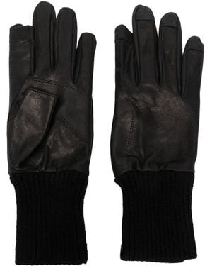 Rick Owens リブ手袋 - ブラック