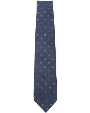 Corneliani Cravate À Motif Géométrique - Bleu