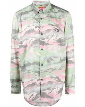 DIESEL Cl-S-Tucker Camouflage Shirt - Grey