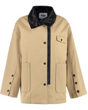 MSGM Giacca Con Colletto A Contrasto - Neutro