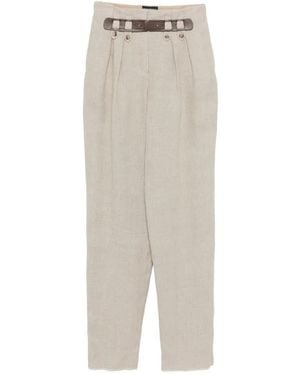 Emporio Armani Belt-Fastening Trousers - White