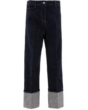 Sandbeige Cuffed Jeans - Blue