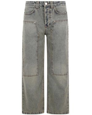 Meta Campania Collective Milton Paneled Straight-Leg Jeans - Gray