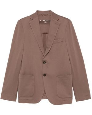 Circolo 1901 Single-Breasted Pocket Blazer - Brown