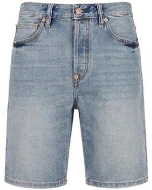 Evisu Daicock-Print Denim Shorts - Blue