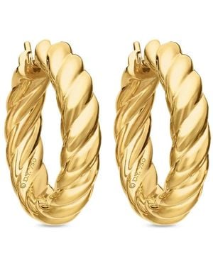 David Yurman Pendientes de aro Sculpted Cable de 25.4 mm en oro amarillo de 18 ct - Metálico