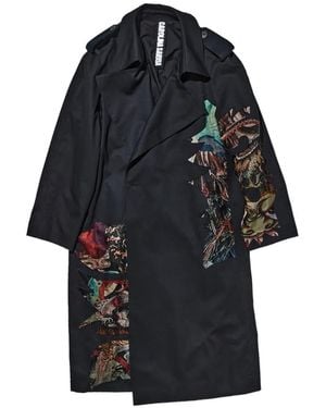 CAROLINA SARRIA Hidden Geisha Trench Coat - Black
