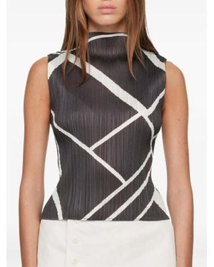 Pleats Please Issey Miyake Fold Line Oberteil - Schwarz