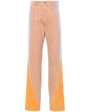 Mugler Jeans Con Effetto Sfumato - Marrone
