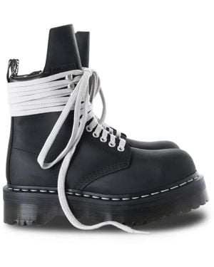 Rick Owens X Dr. Martens Quad Sole Steel Bottines À Lacets Et Plateforme - Black