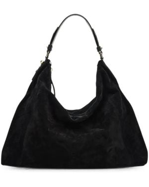 Jimmy Choo Ana Suede Shoulder Bag - Black