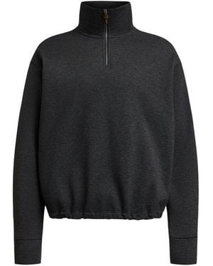 12 STOREEZ Zip-Up Sweatshirt - Black