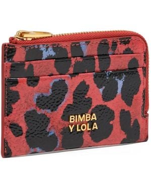 Bimba Y Lola Leopard-Print Wallet - Red