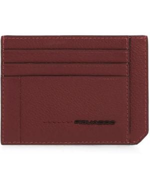 Piquadro Logo-Plaque Leather Card Holder - Purple